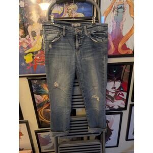 Guess Distressed Light Wash Capris Sz 28